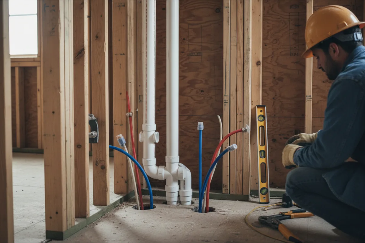 Drain and supply rough-in during Drain Cleaning in Lynchburg
